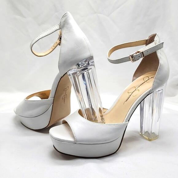 JESSICA SIMPSON-PISILA-2-HEELED LEATHER■SANDAL ANKLE STRAP- ■NWOB■ 💎LADIES 8💎 - Picture 13 of 16